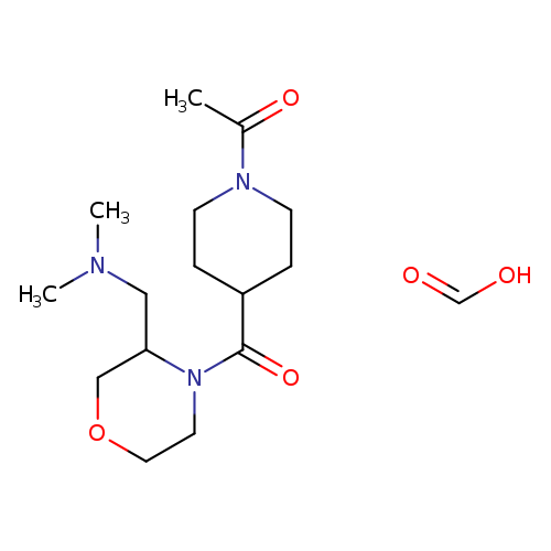 1-(4-{3-[(dimethylamino)methyl]morpholine-4-carbonyl}piperidin-1-yl)ethan-1-one; formic acid