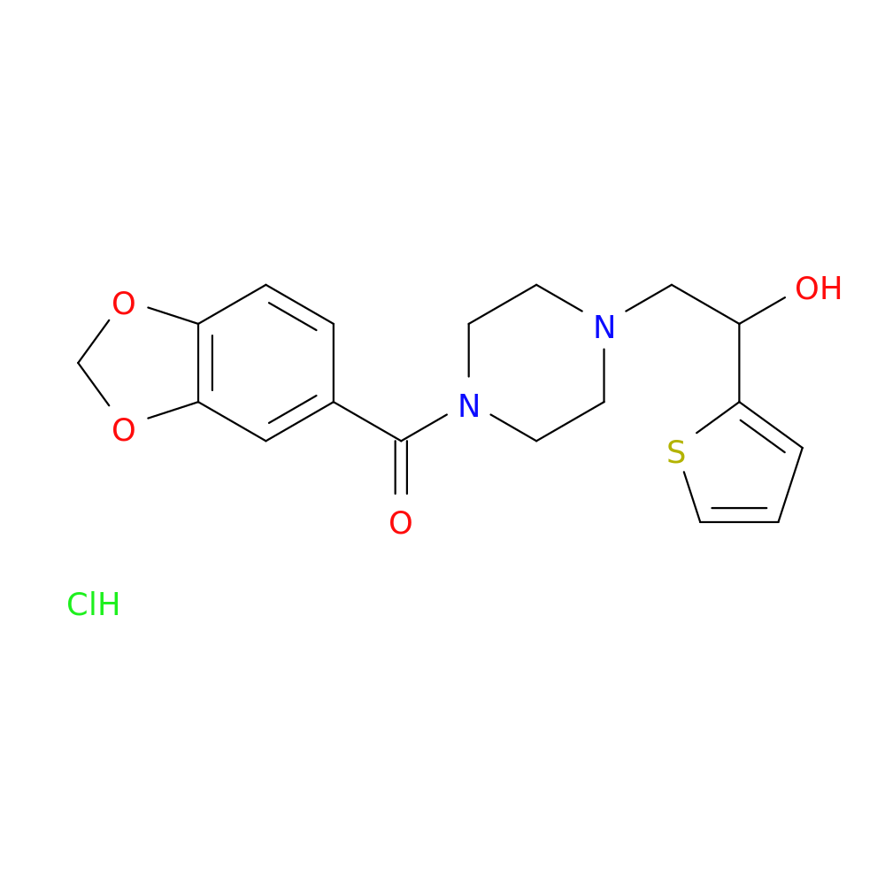 2-[4-(2H-1,3-benzodioxole-5-carbonyl)piperazin-1-yl]-1-(thiophen-2-yl)ethan-1-ol hydrochloride