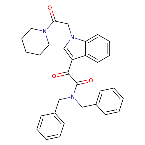 N,N-dibenzyl-2-oxo-2-{1-[2-oxo-2-(piperidin-1-yl)ethyl]-1H-indol-3-yl}acetamide