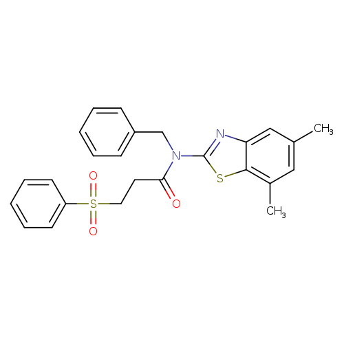 3-(benzenesulfonyl)-N-benzyl-N-(5,7-dimethyl-1,3-benzothiazol-2-yl)propanamide