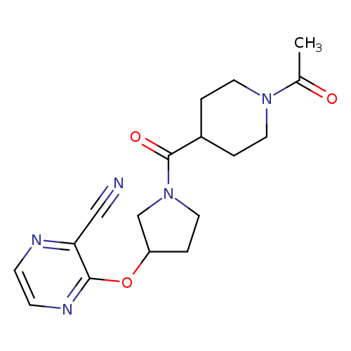 3-{[1-(1-acetylpiperidine-4-carbonyl)pyrrolidin-3-yl]oxy}pyrazine-2-carbonitrile