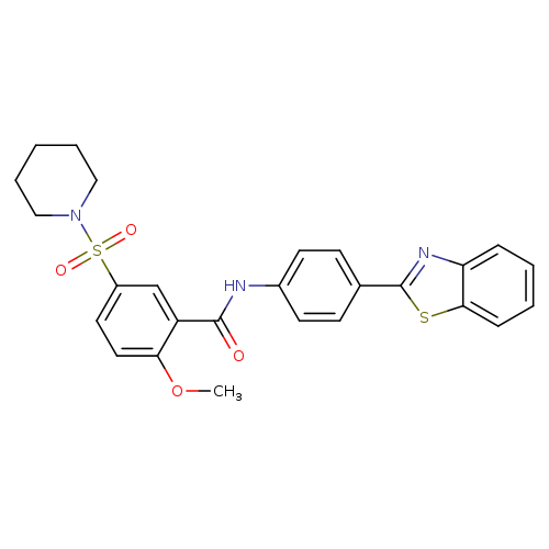 N-[4-(1,3-benzothiazol-2-yl)phenyl]-2-methoxy-5-(piperidine-1-sulfonyl)benzamide