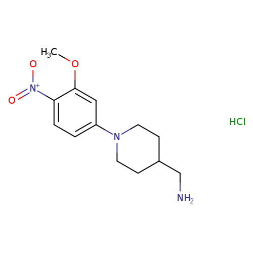 4-Piperidinemethanamine, 1-(3-methoxy-4-nitrophenyl)-, hydrochloride (1:1)