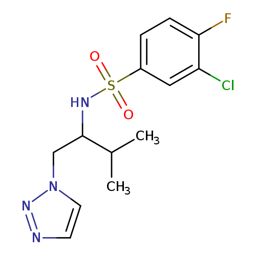 3-chloro-4-fluoro-N-[3-methyl-1-(1H-1,2,3-triazol-1-yl)butan-2-yl]benzene-1-sulfonamide