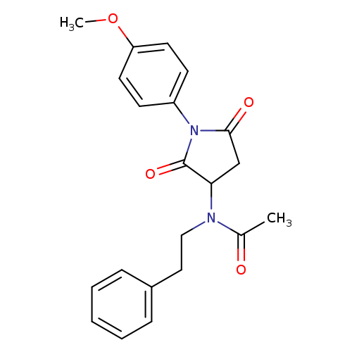 N-[1-(4-methoxyphenyl)-2,5-dioxo-3-pyrrolidinyl]-N-(2-phenylethyl)acetamide