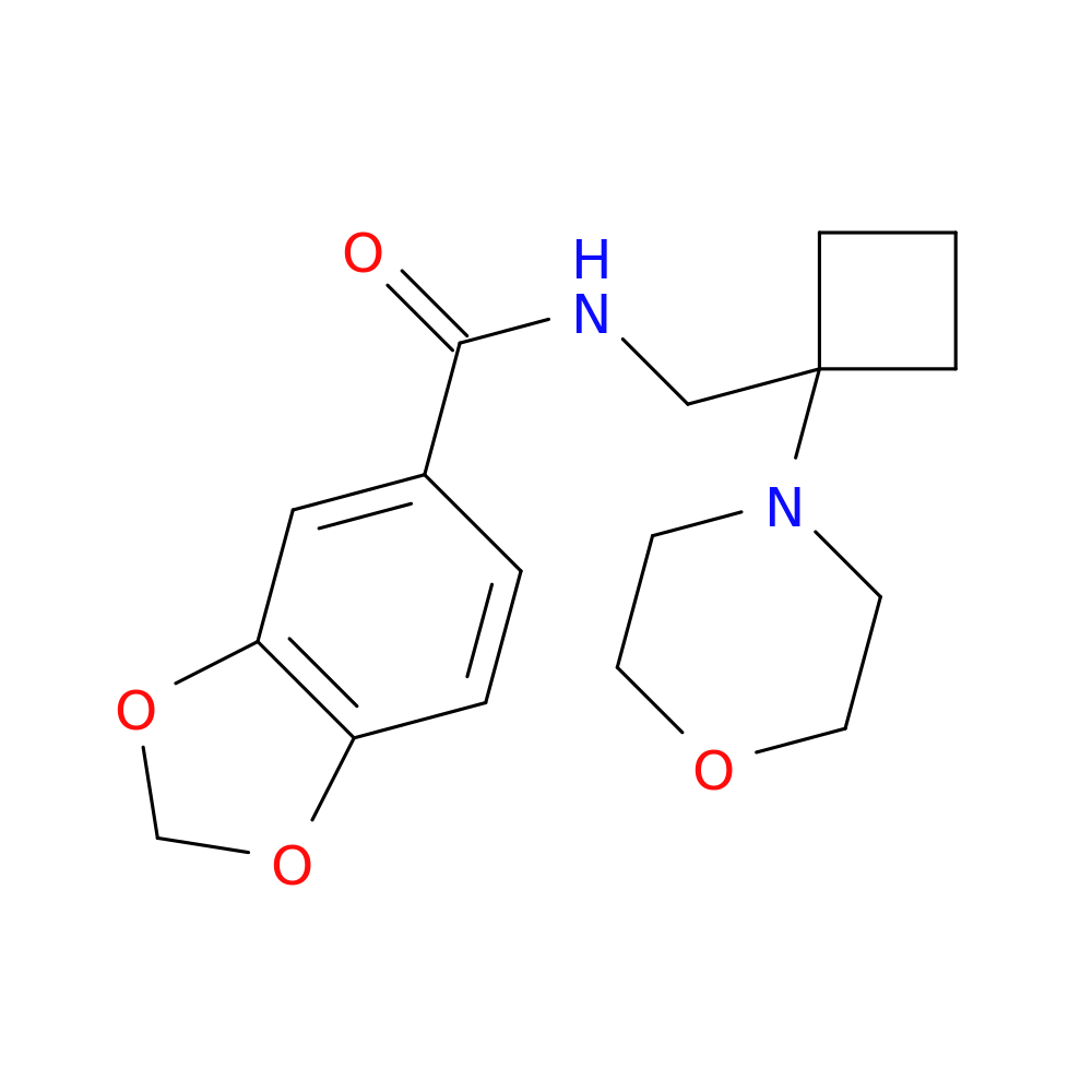 N-{[1-(morpholin-4-yl)cyclobutyl]methyl}-2H-1,3-benzodioxole-5-carboxamide