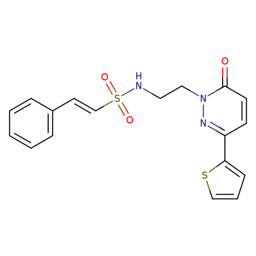 (E)-N-{2-[6-oxo-3-(thiophen-2-yl)-1,6-dihydropyridazin-1-yl]ethyl}-2-phenylethene-1-sulfonamide