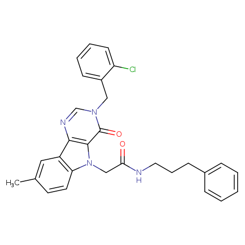 2-{3-[(2-chlorophenyl)methyl]-8-methyl-4-oxo-3H,4H,5H-pyrimido[5,4-b]indol-5-yl}-N-(3-phenylpropyl)acetamide