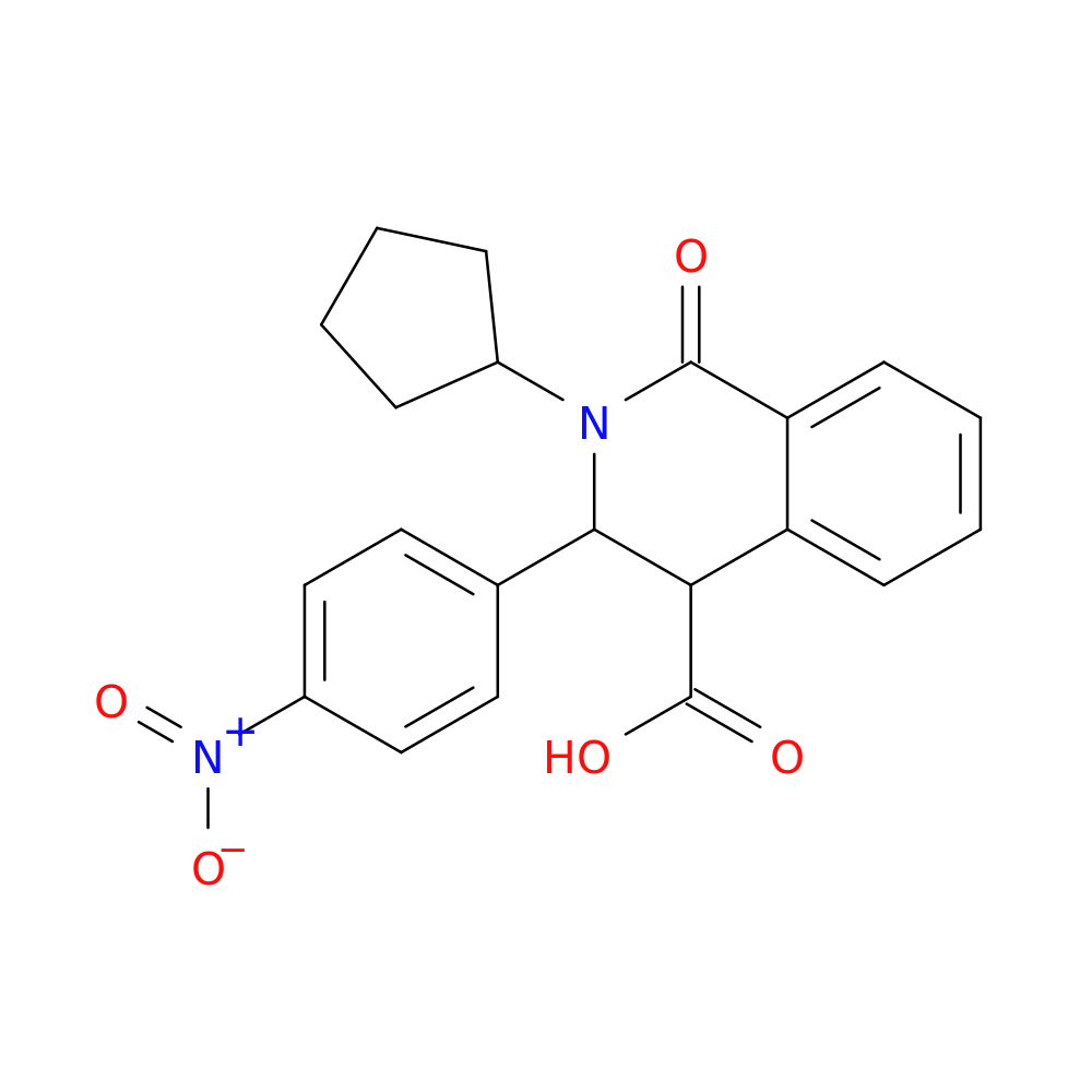 2-cyclopentyl-3-(4-nitrophenyl)-1-oxo-1,2,3,4-tetrahydroisoquinoline-4-carboxylic acid