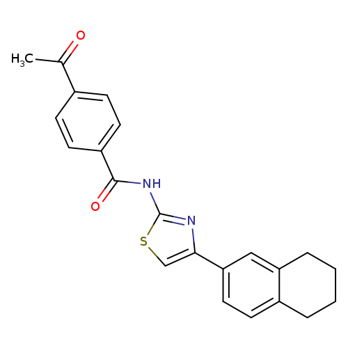 4-acetyl-N-[4-(5,6,7,8-tetrahydronaphthalen-2-yl)-1,3-thiazol-2-yl]benzamide