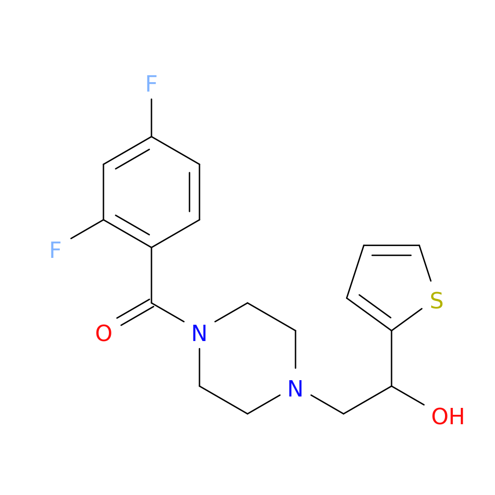 2-[4-(2,4-difluorobenzoyl)piperazin-1-yl]-1-(thiophen-2-yl)ethan-1-ol