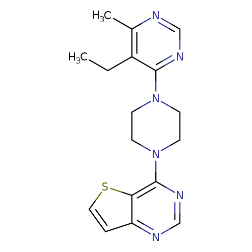 5-ethyl-4-methyl-6-(4-{thieno[3,2-d]pyrimidin-4-yl}piperazin-1-yl)pyrimidine