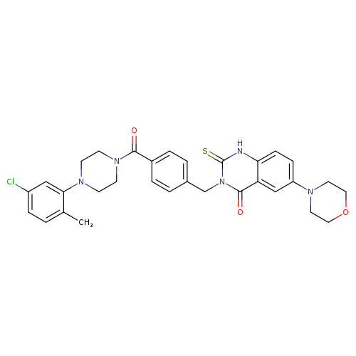 3-({4-[4-(5-chloro-2-methylphenyl)piperazine-1-carbonyl]phenyl}methyl)-6-(morpholin-4-yl)-2-sulfanylidene-1,2,3,4-tetrahydroquinazolin-4-one