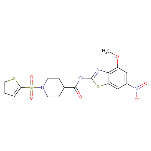 N-(4-methoxy-6-nitro-1,3-benzothiazol-2-yl)-1-(thiophene-2-sulfonyl)piperidine-4-carboxamide