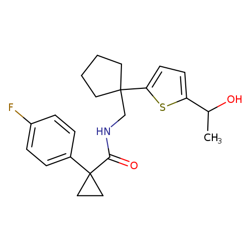 1-(4-fluorophenyl)-N-({1-[5-(1-hydroxyethyl)thiophen-2-yl]cyclopentyl}methyl)cyclopropane-1-carboxamide