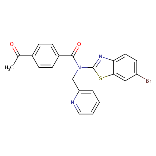 4-acetyl-N-(6-bromo-1,3-benzothiazol-2-yl)-N-[(pyridin-2-yl)methyl]benzamide