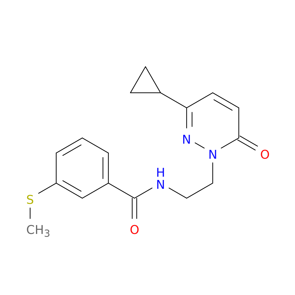 N-[2-(3-cyclopropyl-6-oxo-1,6-dihydropyridazin-1-yl)ethyl]-3-(methylsulfanyl)benzamide