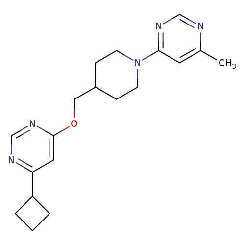 4-(4-{[(6-cyclobutylpyrimidin-4-yl)oxy]methyl}piperidin-1-yl)-6-methylpyrimidine