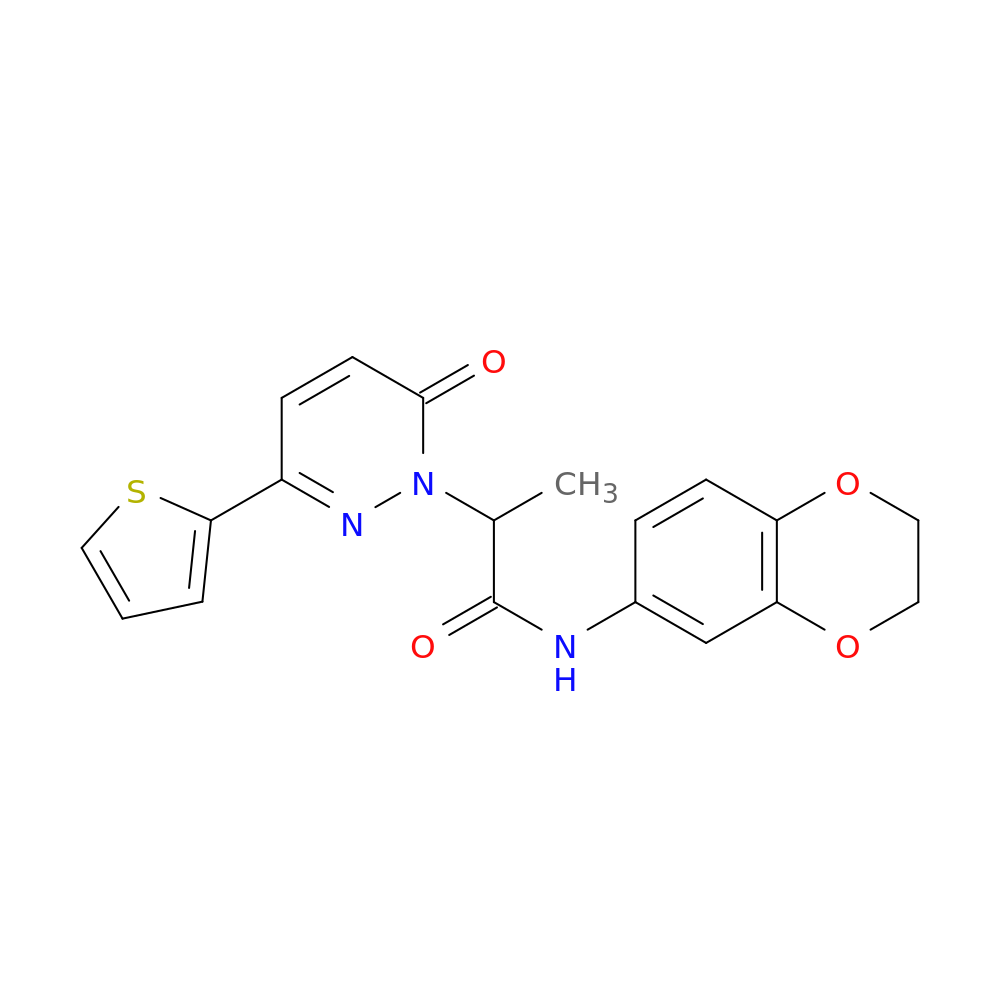 N-(2,3-dihydro-1,4-benzodioxin-6-yl)-2-[6-oxo-3-(thiophen-2-yl)-1,6-dihydropyridazin-1-yl]propanamide