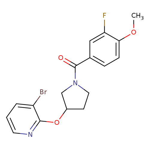 3-bromo-2-{[1-(3-fluoro-4-methoxybenzoyl)pyrrolidin-3-yl]oxy}pyridine