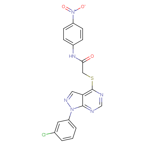 2-{[1-(3-chlorophenyl)-1H-pyrazolo[3,4-d]pyrimidin-4-yl]sulfanyl}-N-(4-nitrophenyl)acetamide