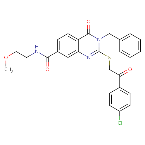 3-benzyl-2-{[2-(4-chlorophenyl)-2-oxoethyl]sulfanyl}-N-(2-methoxyethyl)-4-oxo-3,4-dihydroquinazoline-7-carboxamide