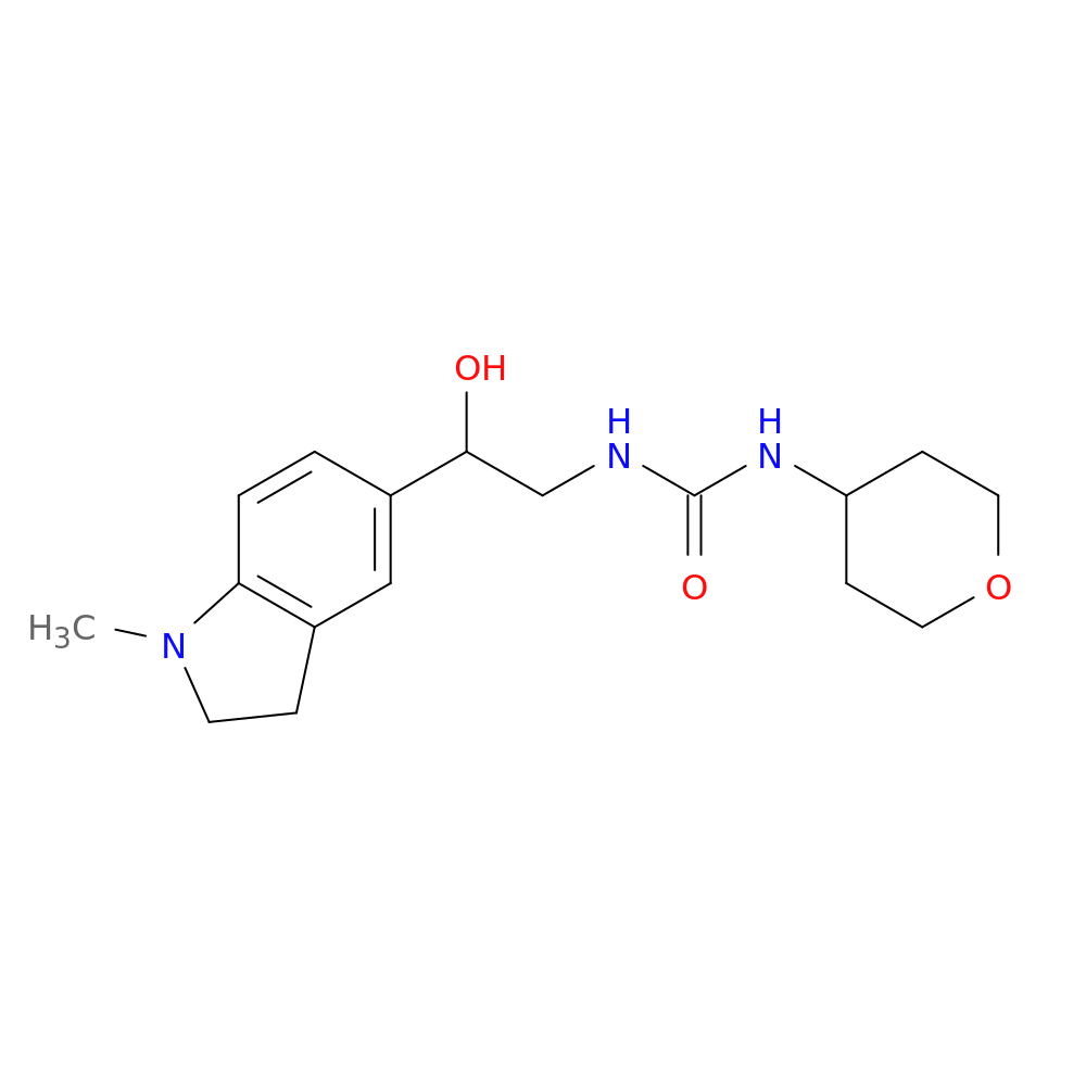 3-[2-hydroxy-2-(1-methyl-2,3-dihydro-1H-indol-5-yl)ethyl]-1-(oxan-4-yl)urea
