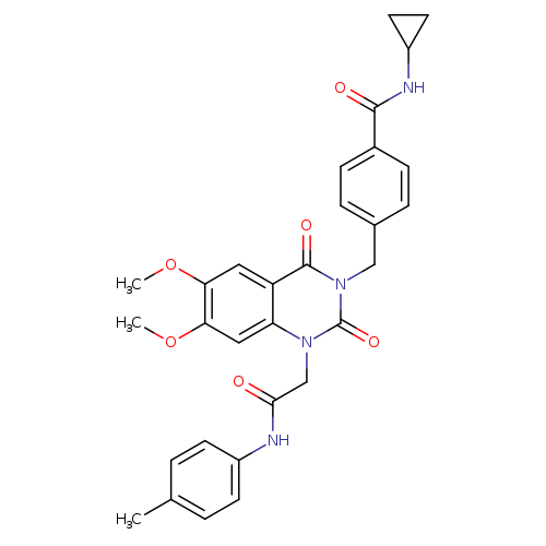 N-cyclopropyl-4-[(6,7-dimethoxy-1-{[(4-methylphenyl)carbamoyl]methyl}-2,4-dioxo-1,2,3,4-tetrahydroquinazolin-3-yl)methyl]benzamide