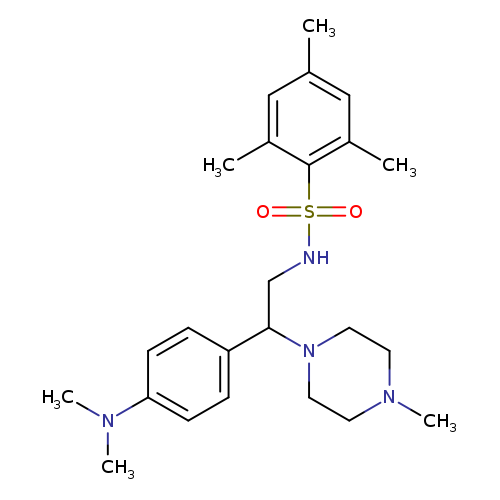 N-{2-[4-(dimethylamino)phenyl]-2-(4-methylpiperazin-1-yl)ethyl}-2,4,6-trimethylbenzene-1-sulfonamide