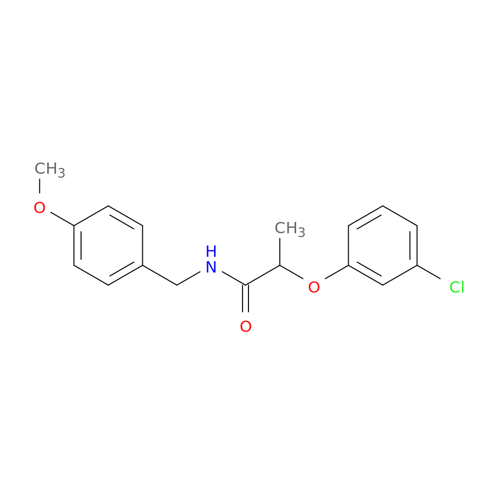 2-(3-chlorophenoxy)-N-(4-methoxybenzyl)propanamide