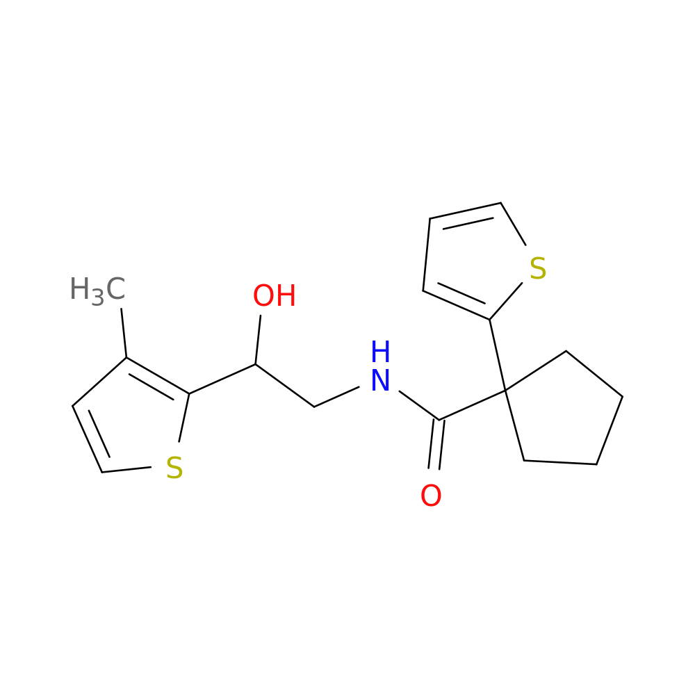 N-[2-hydroxy-2-(3-methylthiophen-2-yl)ethyl]-1-(thiophen-2-yl)cyclopentane-1-carboxamide