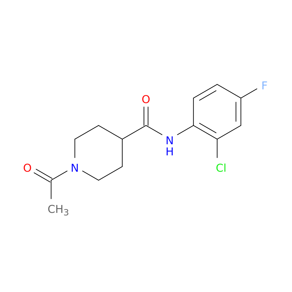 1-acetyl-N-(2-chloro-4-fluorophenyl)piperidine-4-carboxamide