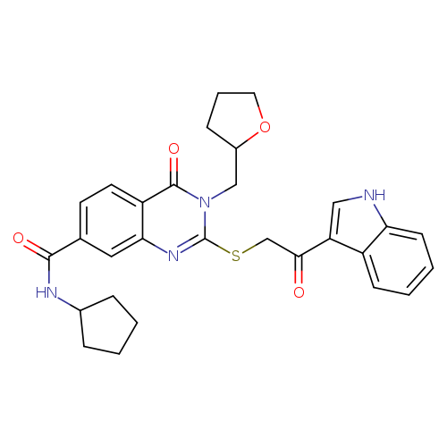 N-cyclopentyl-2-{[2-(1H-indol-3-yl)-2-oxoethyl]sulfanyl}-4-oxo-3-[(oxolan-2-yl)methyl]-3,4-dihydroquinazoline-7-carboxamide