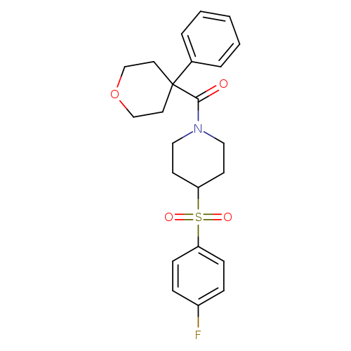 4-(4-fluorobenzenesulfonyl)-1-(4-phenyloxane-4-carbonyl)piperidine