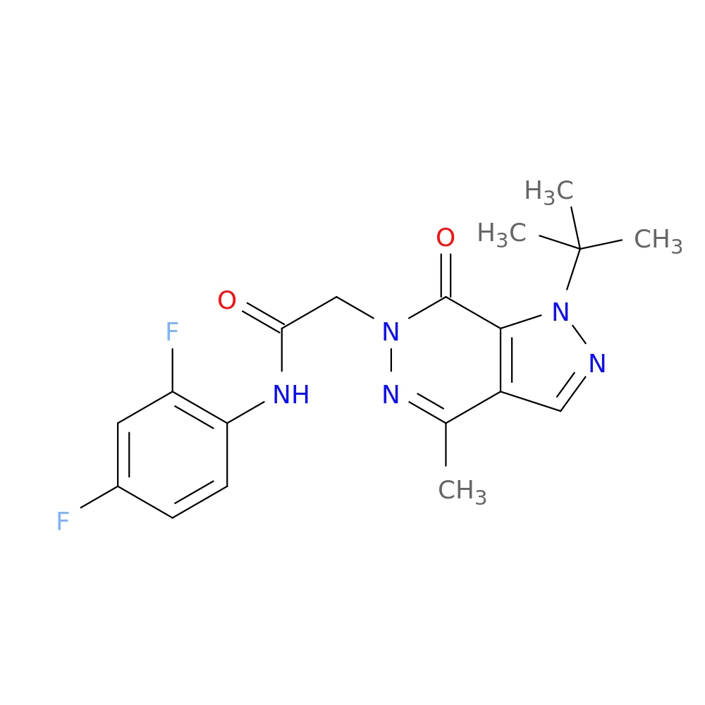 2-{1-tert-butyl-4-methyl-7-oxo-1H,6H,7H-pyrazolo[3,4-d]pyridazin-6-yl}-N-(2,4-difluorophenyl)acetamide