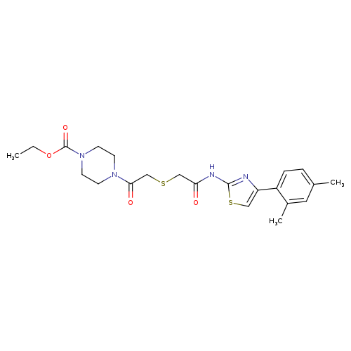 ethyl 4-{2-[({[4-(2,4-dimethylphenyl)-1,3-thiazol-2-yl]carbamoyl}methyl)sulfanyl]acetyl}piperazine-1-carboxylate