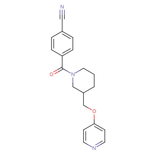 4-{3-[(pyridin-4-yloxy)methyl]piperidine-1-carbonyl}benzonitrile