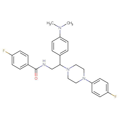 N-{2-[4-(dimethylamino)phenyl]-2-[4-(4-fluorophenyl)piperazin-1-yl]ethyl}-4-fluorobenzamide