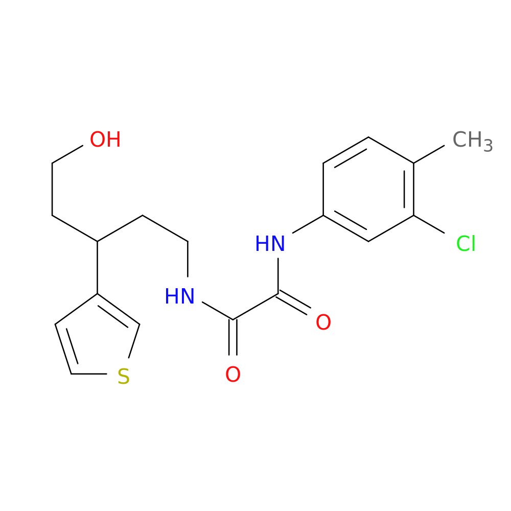 N'-(3-chloro-4-methylphenyl)-N-[5-hydroxy-3-(thiophen-3-yl)pentyl]ethanediamide