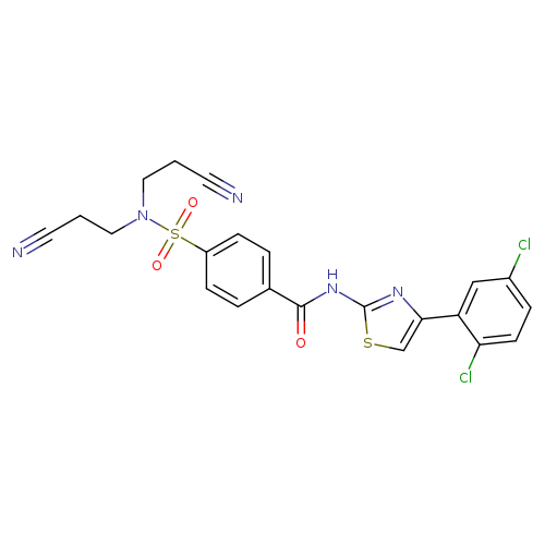 4-[bis(2-cyanoethyl)sulfamoyl]-N-[4-(2,5-dichlorophenyl)-1,3-thiazol-2-yl]benzamide
