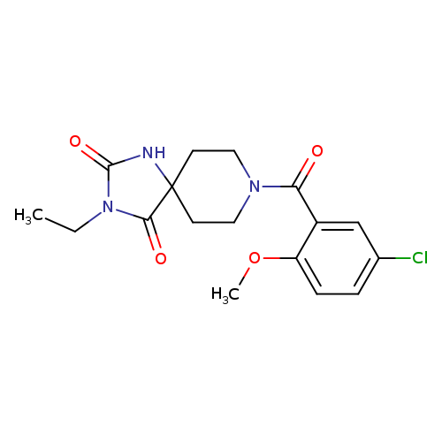 8-(5-chloro-2-methoxybenzoyl)-3-ethyl-1,3,8-triazaspiro[4.5]decane-2,4-dione