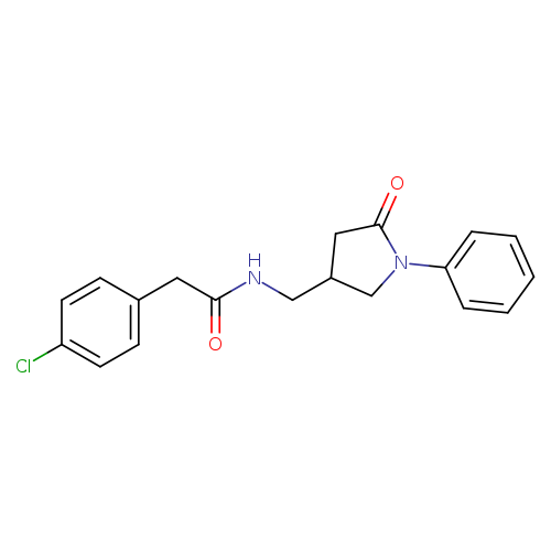 2-(4-chlorophenyl)-N-[(5-oxo-1-phenylpyrrolidin-3-yl)methyl]acetamide