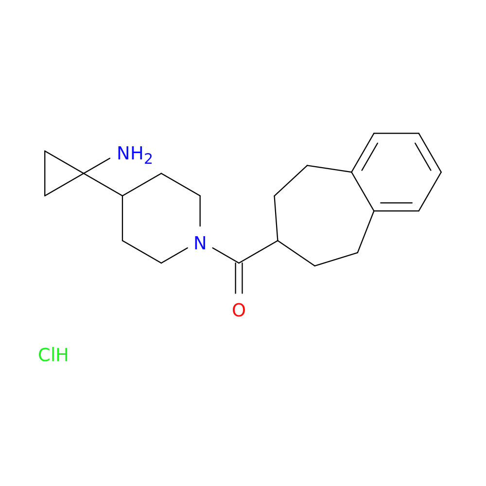 1-(1-{6,7,8,9-tetrahydro-5H-benzo[7]annulene-7-carbonyl}piperidin-4-yl)cyclopropan-1-amine hydrochloride