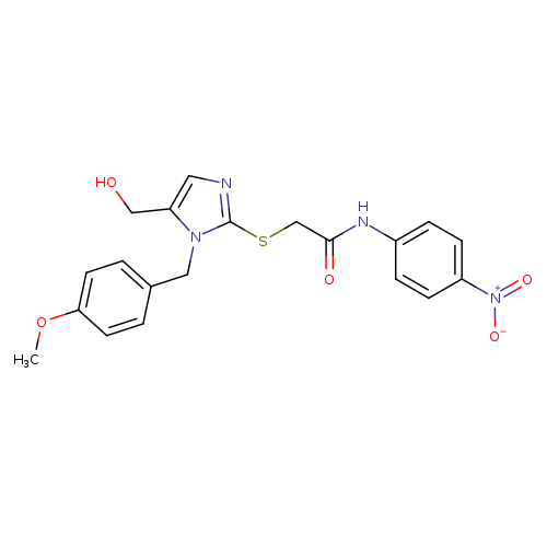 2-{[5-(hydroxymethyl)-1-[(4-methoxyphenyl)methyl]-1H-imidazol-2-yl]sulfanyl}-N-(4-nitrophenyl)acetamide