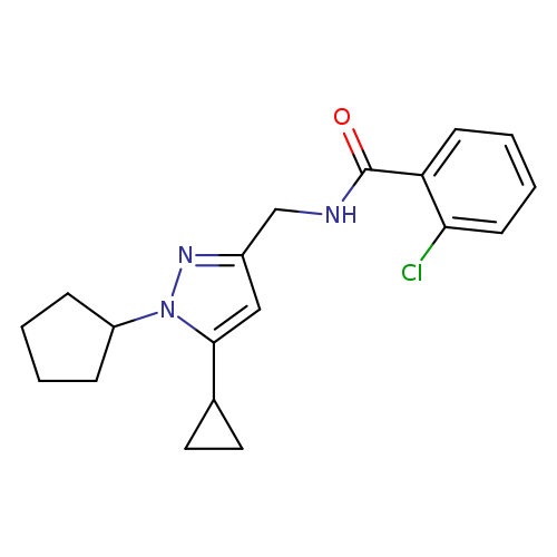 2-chloro-N-[(1-cyclopentyl-5-cyclopropyl-1H-pyrazol-3-yl)methyl]benzamide
