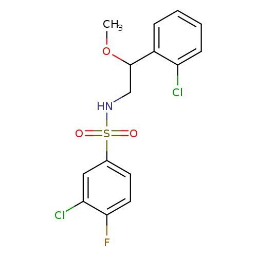 3-chloro-N-[2-(2-chlorophenyl)-2-methoxyethyl]-4-fluorobenzene-1-sulfonamide
