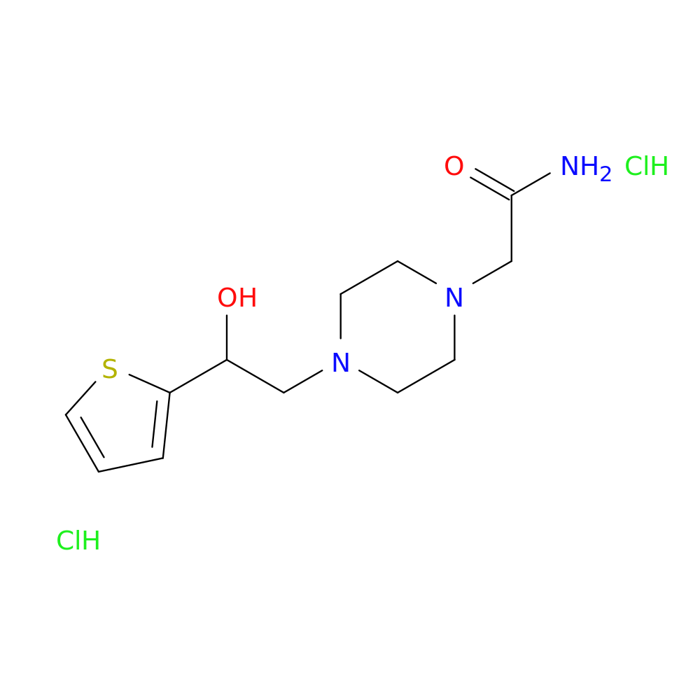 2-{4-[2-hydroxy-2-(thiophen-2-yl)ethyl]piperazin-1-yl}acetamide dihydrochloride
