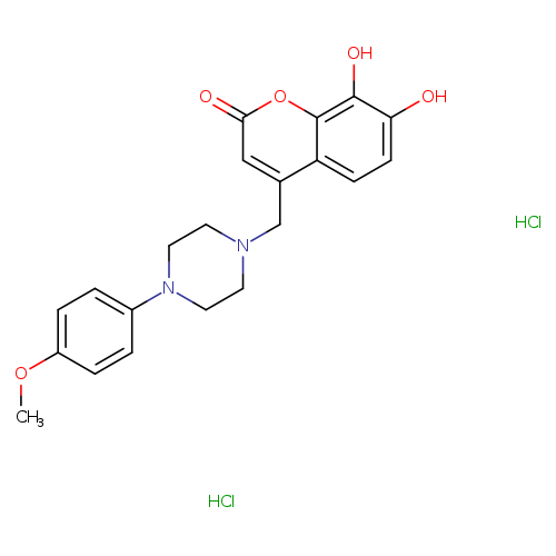 7,8-dihydroxy-4-{[4-(4-methoxyphenyl)piperazin-1-yl]methyl}-2H-chromen-2-one dihydrochloride