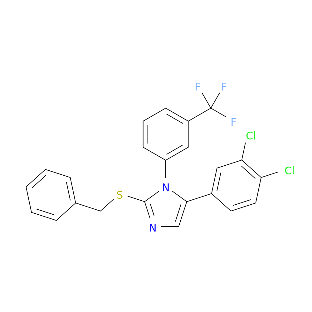 2-(benzylsulfanyl)-5-(3,4-dichlorophenyl)-1-[3-(trifluoromethyl)phenyl]-1H-imidazole