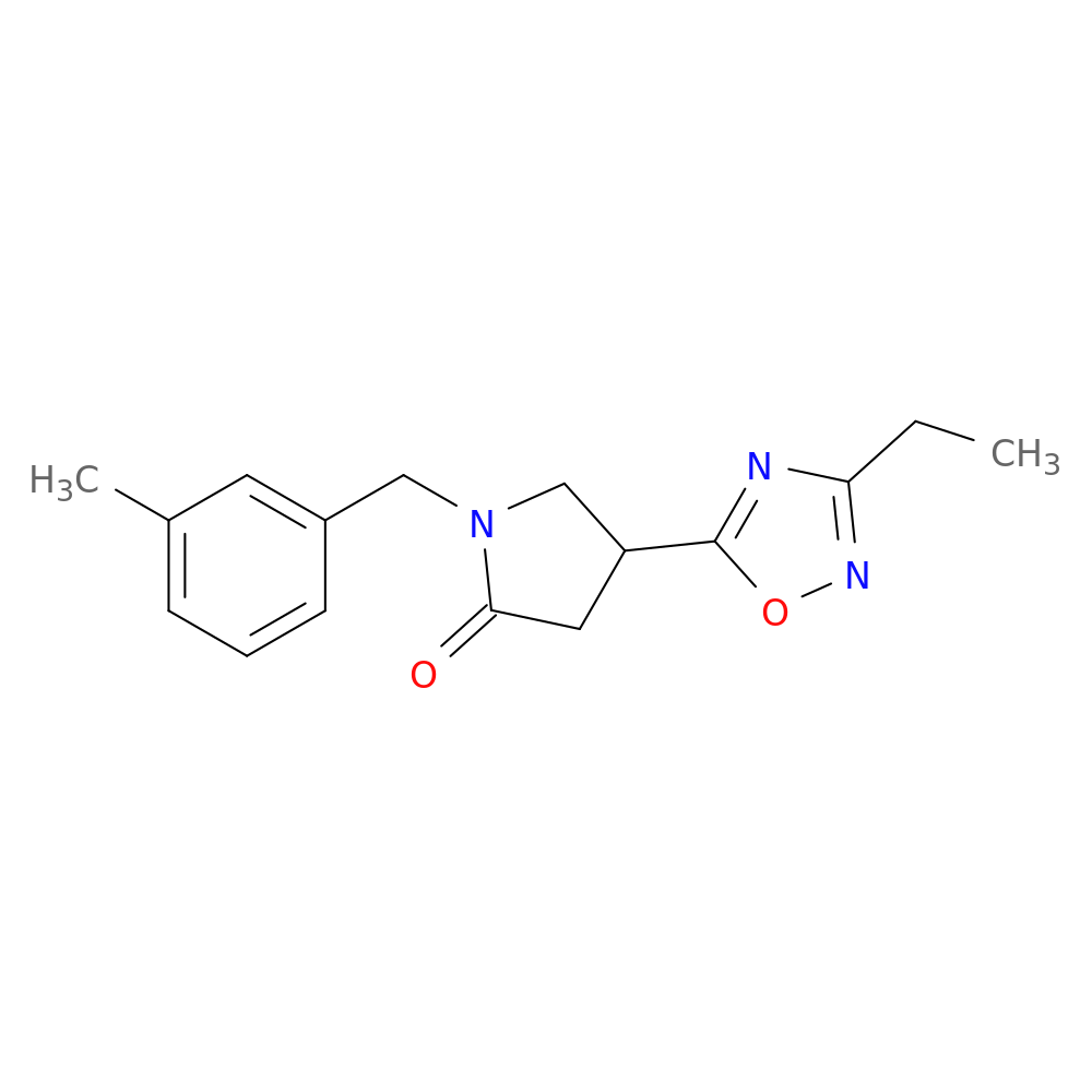 4-(3-ethyl-1,2,4-oxadiazol-5-yl)-1-[(3-methylphenyl)methyl]pyrrolidin-2-one